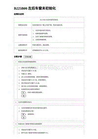 2024海狮07EV诊断 B225B00 左后车窗未初始化