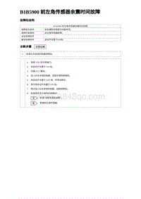 2024海狮07EV诊断 B1B5900 前左角传感器余震时间故障