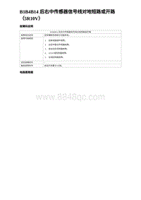 2024海狮07EV诊断 B1B4B14 后右中传感器信号线对地短路或开路（5R10V）