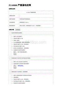 2024海狮07EV诊断 P1A0000 严重漏电故障