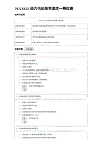 2024海狮07EV诊断 P1A3A22 动力电池单节温度一般过高