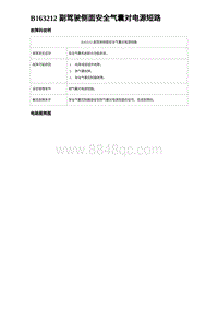 2024比亚迪海豚诊断 B163212 副驾驶侧面安全气囊对电源短路