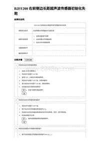 比亚迪汉DM-i诊断 B2FF200 右前侧边长距超声波传感器初始化失败