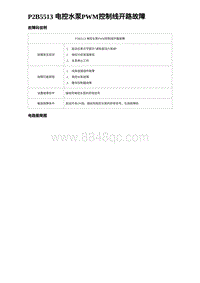 比亚迪汉DM-i诊断 P2B5513 电控水泵PWM控制线开路故障 非联电