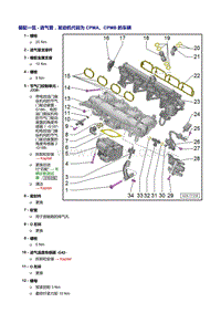 24 进气管 发动机代码为 CPMA CPMB 的车辆 安装一览