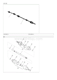 2018起亚K2维修手册G1.4 前驱动轴