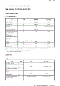 WM 0X00IN 检查车辆设备的完整性