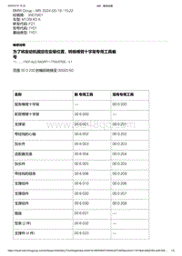 F21底盘M135i 5-为了将发动机固定在安装位置 转换横臂十字架专用工具编号