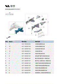 X02-车身-车身装置-左前机舱纵梁部件