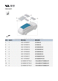 X02-外饰-天窗装置-天窗总成部件