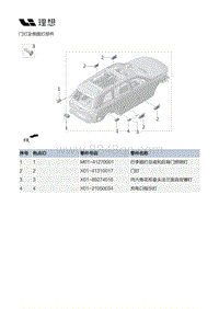 X02-灯具-内部灯具装置-门灯及侧围灯部件