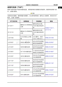 2022哪吒U 故障代码表（TAP）