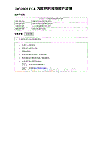 2023元PLUS纯电诊断 U030000 ECU内部控制模块软件故障