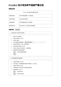 2024比亚迪元UP诊断 P1A3B21 动力电池单节温度严重过低