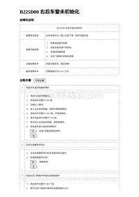 2024比亚迪元UP诊断 B225D00 右后车窗未初始化