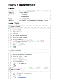 2023元PLUS纯电诊断 U024582 多媒体报文数据异常