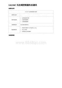 2024比亚迪元UP诊断 U023987 与左域控制器失去通讯