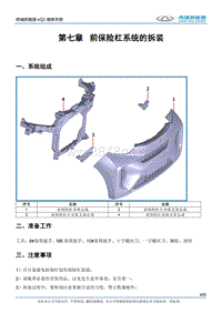 2017小蚂蚁eQ1 第七章 前保险杠系统的拆装