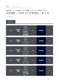 冷却液泵 TDV6 3.0 升柴油机 第 2 代