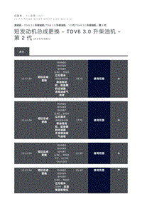 短发动机总成更换 TDV6 3.0 升柴油机 第 2 代 1 