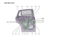 2023蔚来EC7电路图 左后车门线束 车门内饰