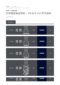 分动箱后输出油封 V6 S C 3.0 升汽油机