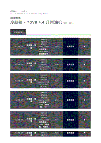 冷凝器 TDV8 4.4 升柴油机