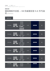 辅助隔板中央板 V8 机械增压型 5.0 升汽油机