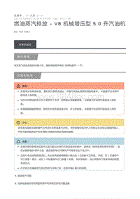 燃油蒸汽排放 V8 N A 5.0 升汽油机 V8 机械增压型 5.0 升汽油机