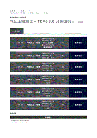 气缸压缩测试 TDV6 3.0 升柴油机