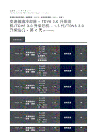 变速器油冷却器 TDV6 3.0 升柴油机 TDV6 3.0 升柴油机 1.5 代 TDV6 3.0 升柴油机 第 2 代