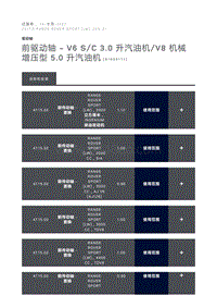 前驱动轴 V6 S C 3.0 升汽油机 V8 机械增压型 5.0 升汽油机