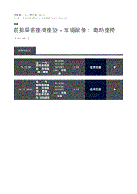 前排乘客座椅座垫 车辆配备 电动座椅