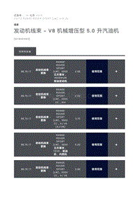 发动机线束 V8 机械增压型 5.0 升汽油机