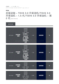 后驱动轴 TDV6 3.0 升柴油机 TDV6 3.0 升柴油机 1.5 代 TDV6 3.0 升柴油机 第 2 代