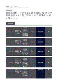 空调压缩机 TDV6 3.0 升柴油机 TDV6 3.0 升柴油机 1.5 代 TDV6 3.0 升柴油机 第 2 代