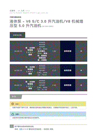 液体泵 V6 S C 3.0 升汽油机 V8 机械增压型 5.0 升汽油机