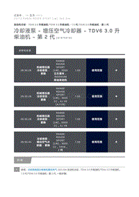 冷却液泵 增压空气冷却器 TDV6 3.0 升柴油机 第 2 代