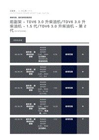 前副架 TDV6 3.0 升柴油机 TDV6 3.0 升柴油机 1.5 代 TDV6 3.0 升柴油机 第 2 代