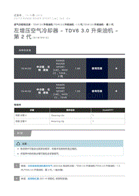 左增压空气冷却器 TDV6 3.0 升柴油机 第 2 代