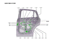 2023蔚来EC7电路图 右后车门线束 车门内饰