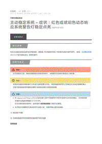 主动稳定系统 – 症状 红色或琥珀色动态响应系统警告灯稳定点亮