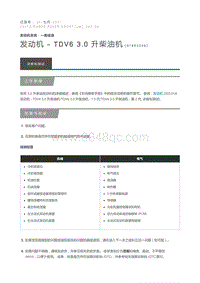 发动机 TDV6 3.0 升柴油机