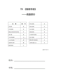 2020海马7X-7X 维修手册总目录 底盘部分