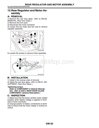 12. Rear Regulator and Motor Assembly