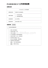 2023海鸥故障诊断 P1A9E00 BIC17 工作异常故障