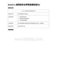 2023海鸥故障诊断 B164F1A 副驾驶安全带预紧器阻值为0