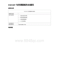 2023海鸥故障诊断 U025587 与空调面板失去通讯