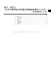 进气（吸气） （水平对置四缸双顶置凸轮轴涡轮增压2.0 升） IN H4DOTC 2.0 