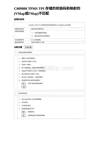 2023海鸥故障诊断 C009800 TPMS TPI 存储的校验码和映射的 VMap或FMap 不匹配